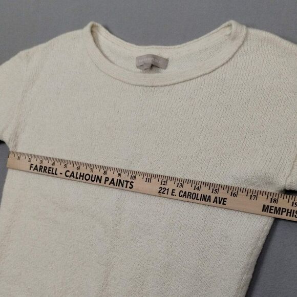 Banana Republic Wool Blend Long Sleeve Ribbed Hem Sweater Ivory Cream Size M - Picture 6 of 9